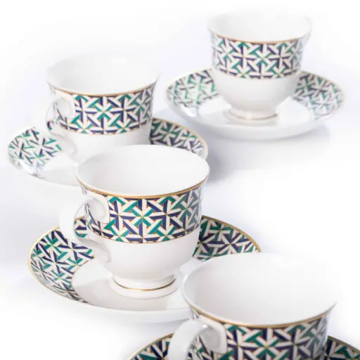 [LP-1100-KA] Coral Porcelain Coffe Set 12 Pjesë