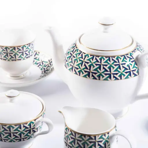 [LP-1106-CA] Coral Porcelain Coffee Set 3 Pjesë 