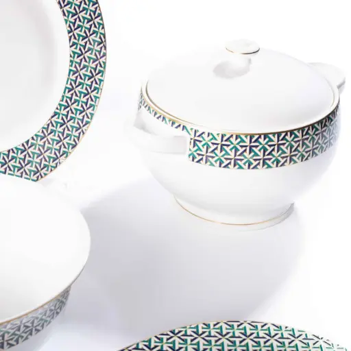 [LP-1100-TA] Coral Porcelain Dinner Set 18 Pjata